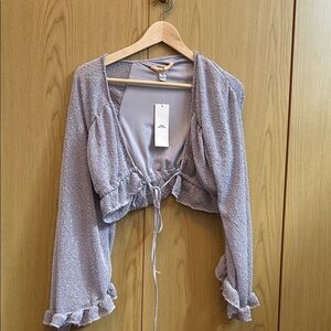 Lilac Ruffle Tie-Front Women's Top